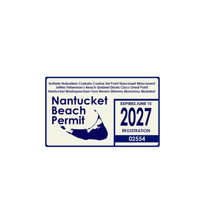 Nantucket Beach Permit 2027 Velcro Patch (Navy)