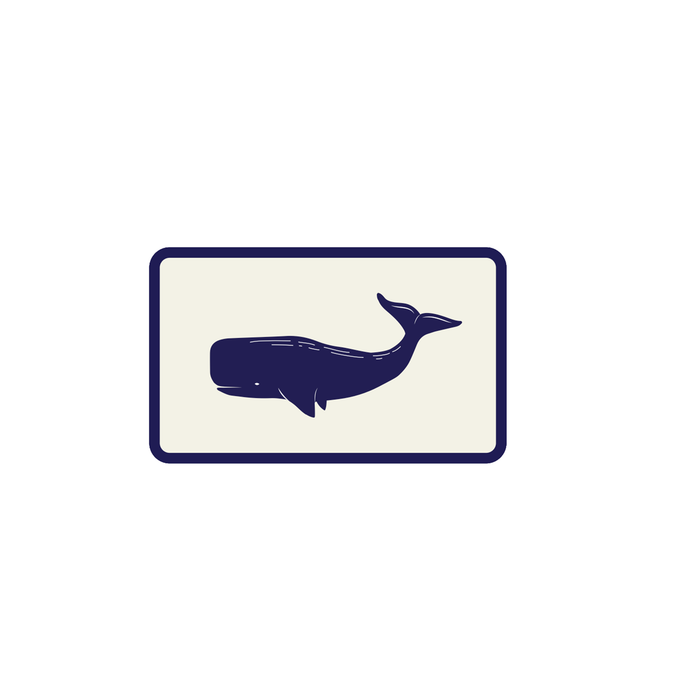 Nantucket Whale Velcro Patch for Winter Hat