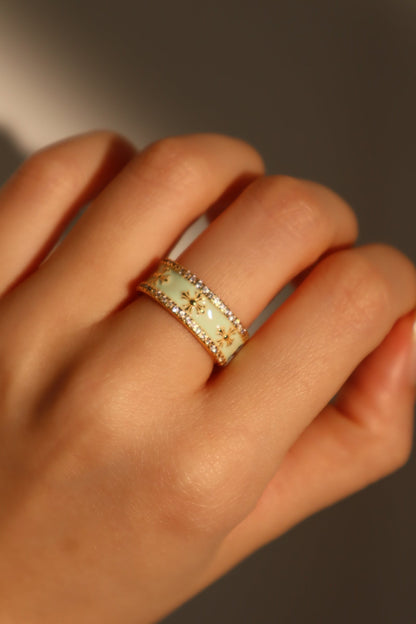 20K Real Gold Plated Cross Crown Ring