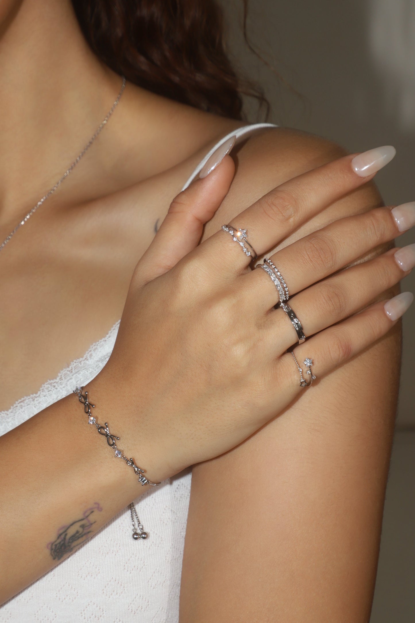 Double Layers Diamond Ring