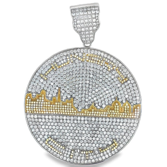 1 of 1 XL Hungry City CZ Iced Out Pendant .925 Sterling Silver