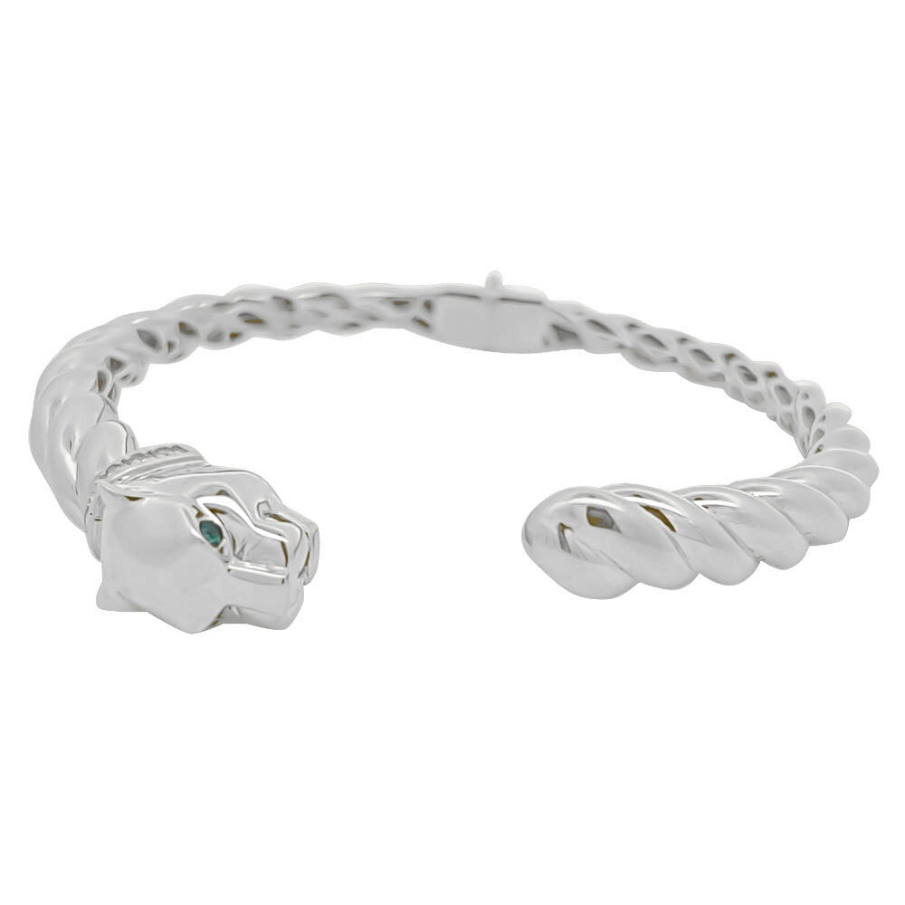 1 Tiger CZ Solid 10K Gold Women's Bangle