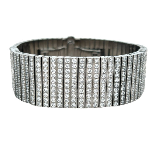 10 Row CZ Iced Out Bracelet Stainless Steel