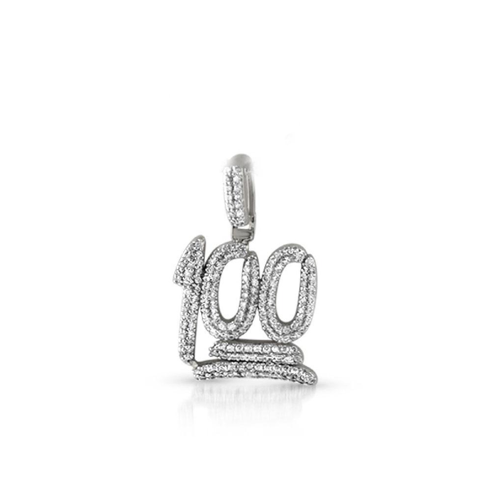 100 .925 Sterling Silver Mini CZ Iced Out Pendant