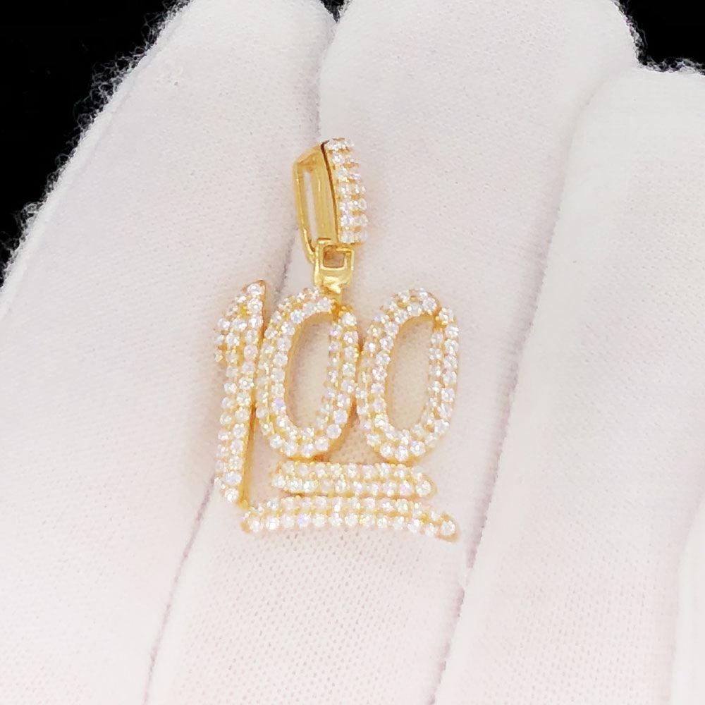 100 .925 Sterling Silver Mini CZ Iced Out Pendant