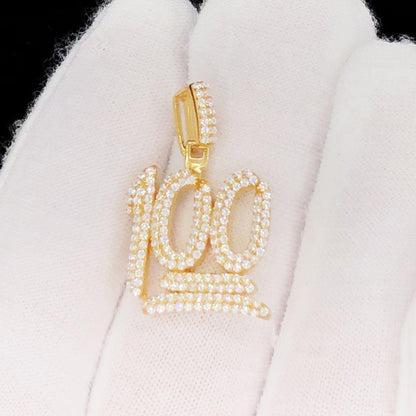 100 .925 Sterling Silver Mini CZ Iced Out Pendant