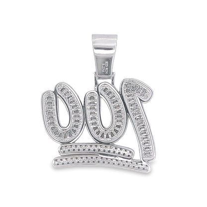 100 Large Baguette VVS Moissanite Pendant .925 Sterling Silver