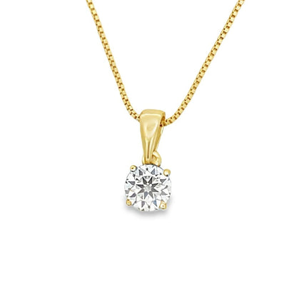 1.00cttw Womens Moissanite Solitaire Pendant & Chain | .925 Sterling Silver