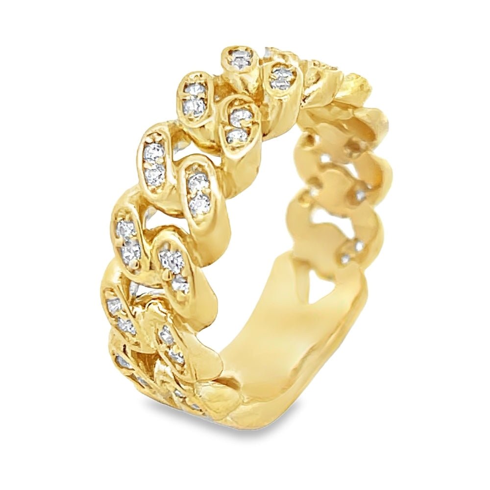 10K Gold 8MM Cuban CZ Bling Ring