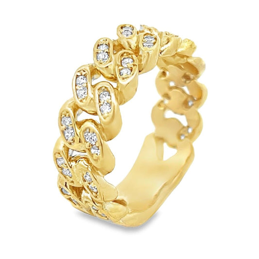 10K Gold 8MM Cuban CZ Bling Ring
