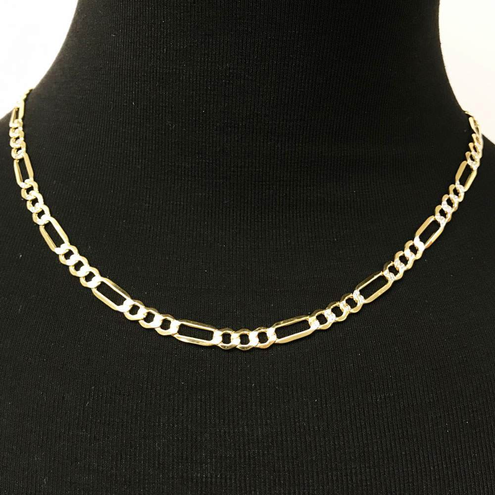 10K Yellow Gold Diamond Cut Figaro Chain Lightweight