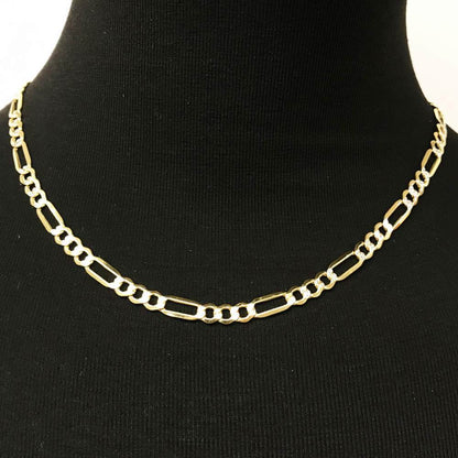 10K Yellow Gold Diamond Cut Figaro Chain Lightweight