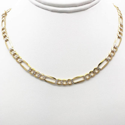 10K Yellow Gold Diamond Cut Figaro Chain Lightweight