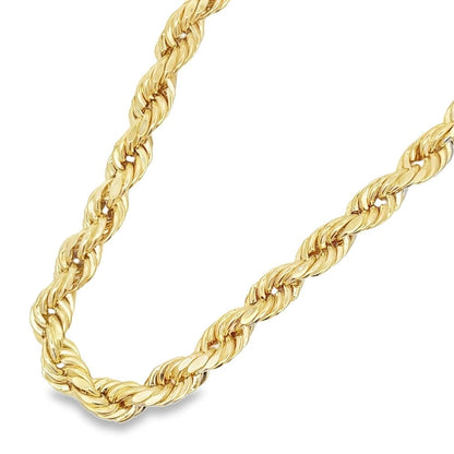 10K Yellow Gold Diamond Cut French Rope Chain Lightweight