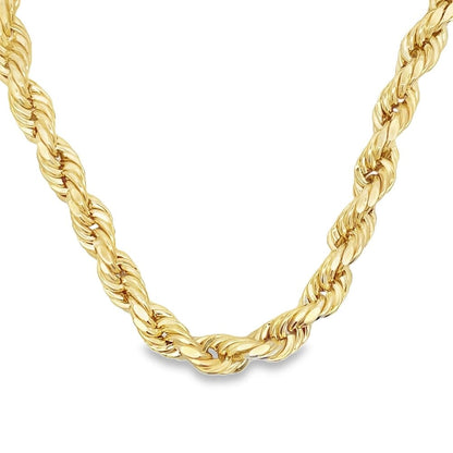 10K Yellow Gold Diamond Cut French Rope Chain Lightweight