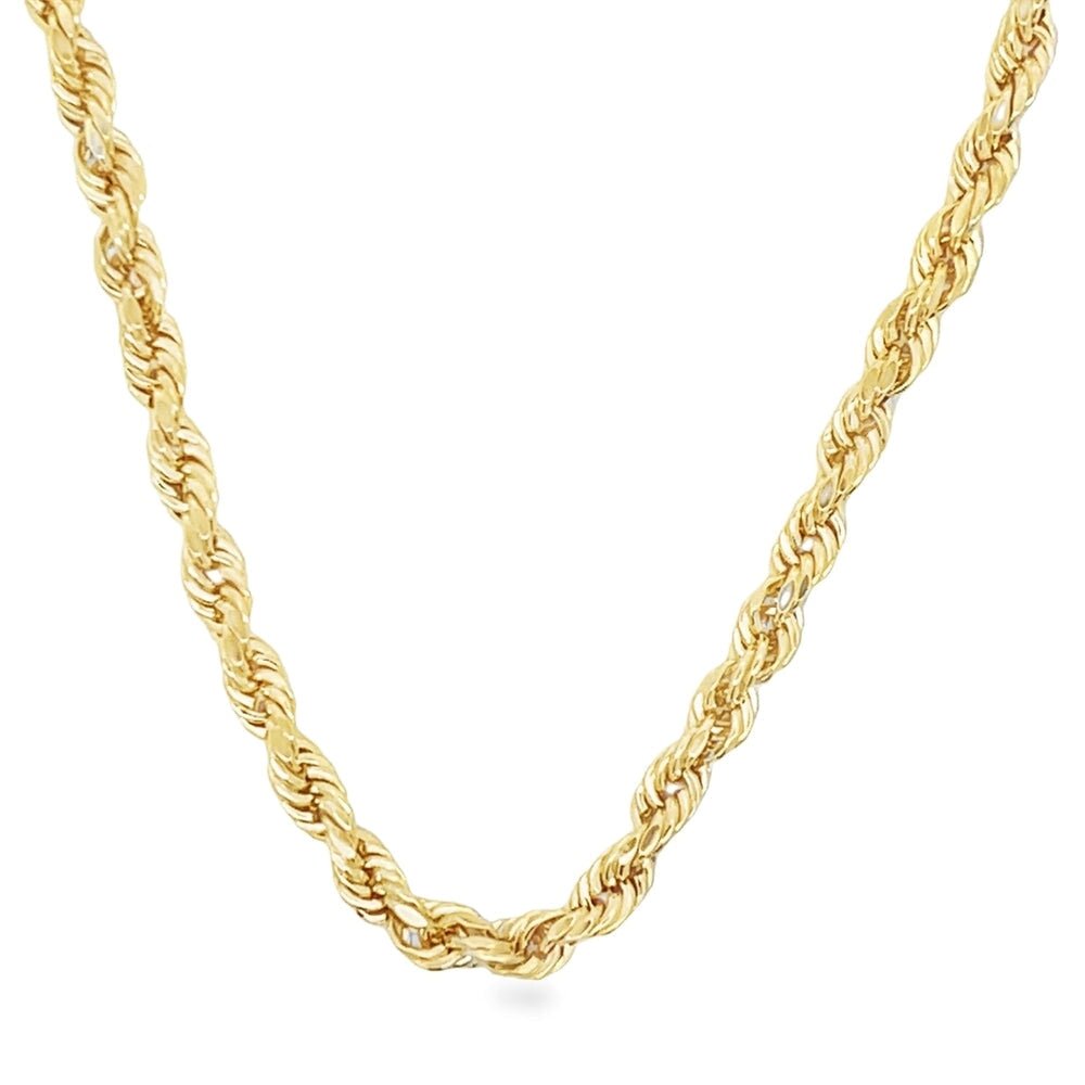 10K Yellow Gold Diamond Cut French Rope Chain Lightweight