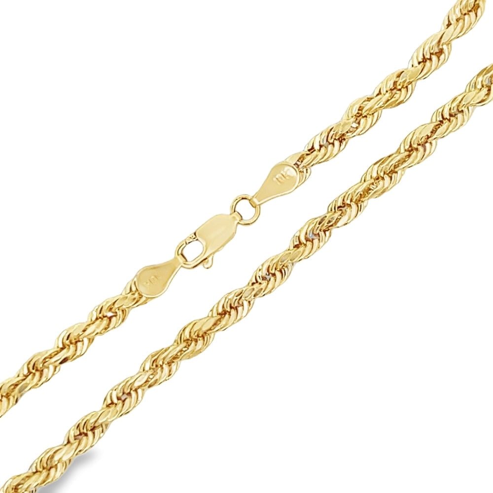 10K Yellow Gold Diamond Cut French Rope Chain Lightweight