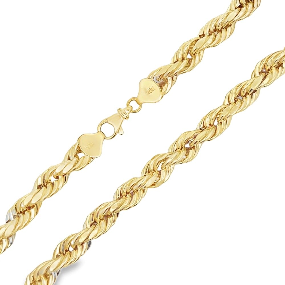 10K Yellow Gold Diamond Cut French Rope Chain Lightweight