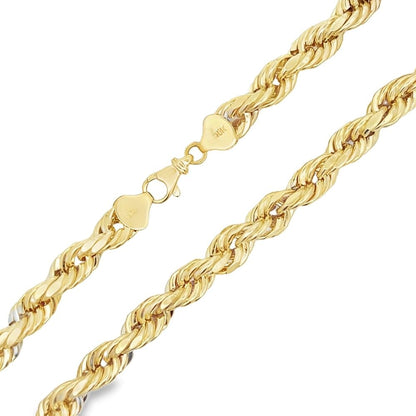 10K Yellow Gold Diamond Cut French Rope Chain Lightweight