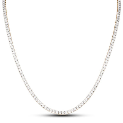 10K Yellow Gold Diamond Tennis Chain 3MM Miracle Setting
