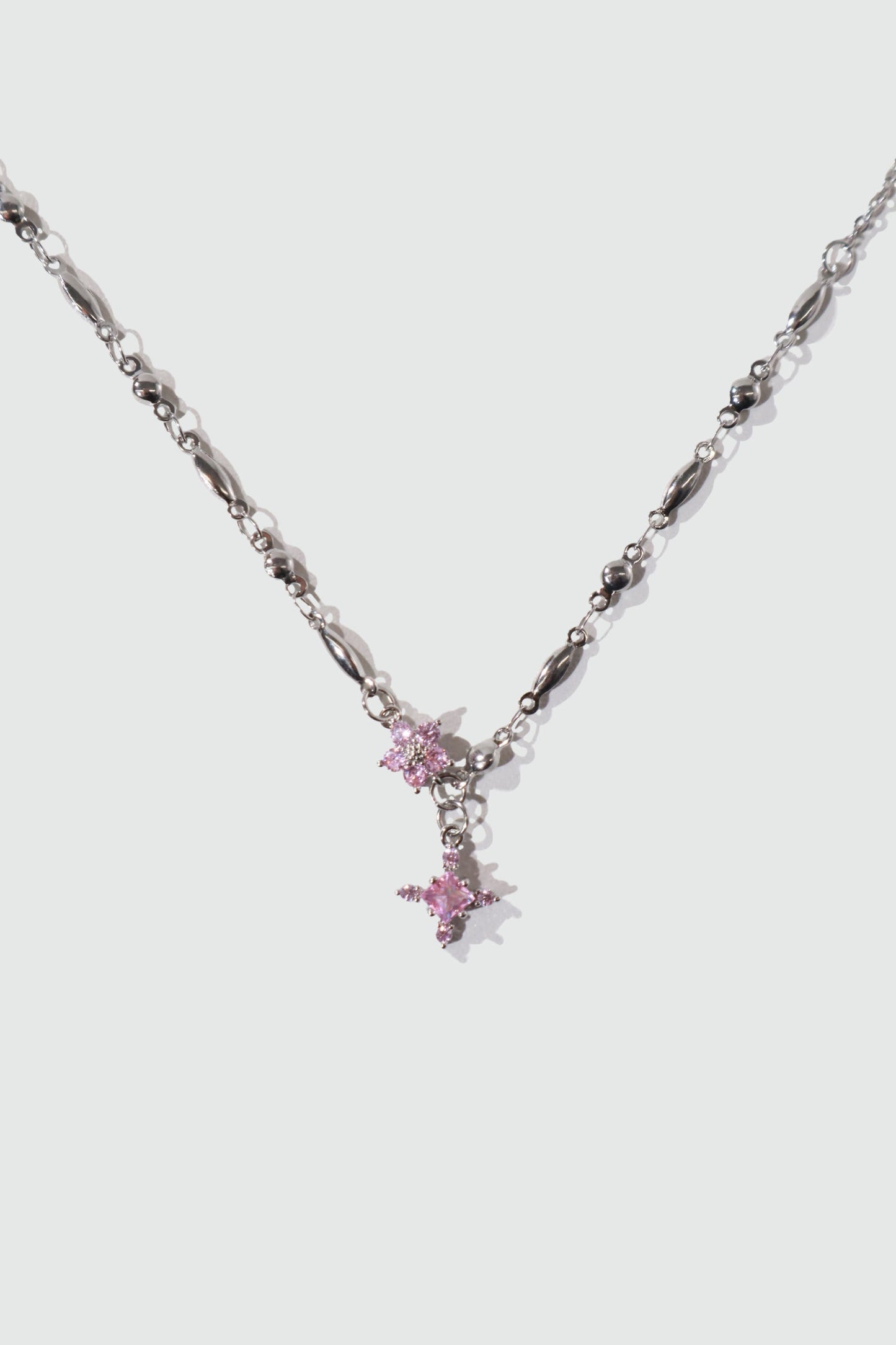 Palladium White Gold Plated Tourmaline Starlight Cross Necklace