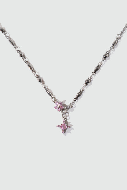Palladium White Gold Plated Tourmaline Starlight Cross Necklace