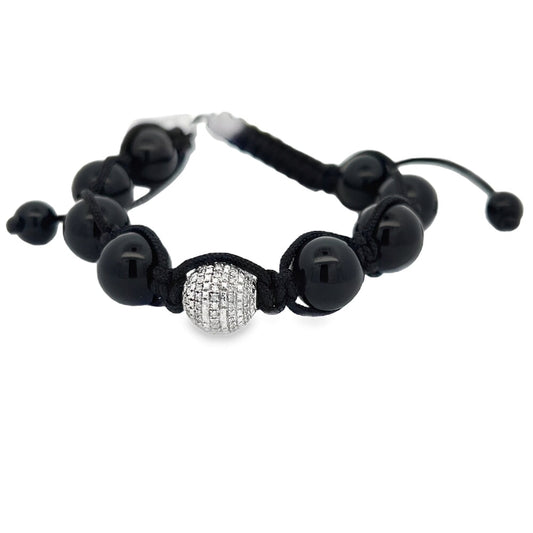 11MM .59cttw Diamond Disco Ball Bracelet .925 Sterling Silver