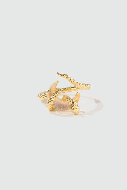 20K Real Gold Plated Moon Snake Ring