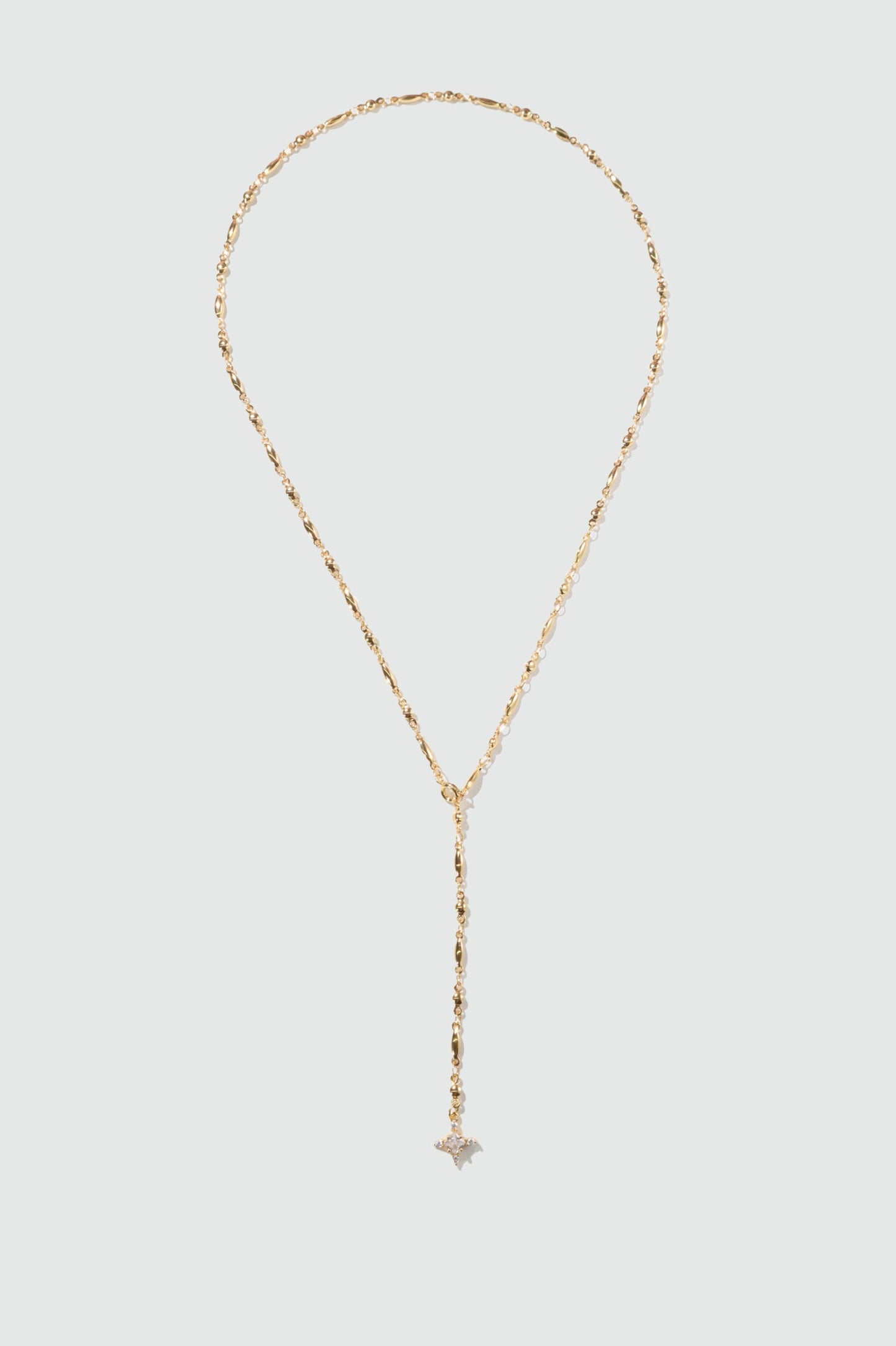 18K Real Gold Plated Starlight Cross Lariat Necklace