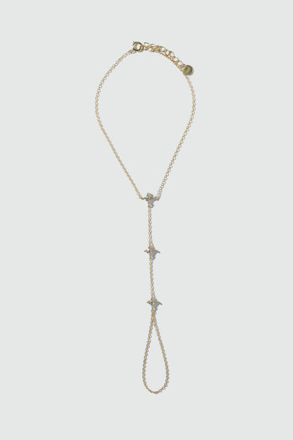 18K Gold Vermeil Starlight Petal Hand Chain Bracelet