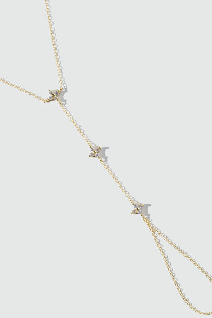 18K Gold Vermeil Starlight Petal Hand Chain Bracelet