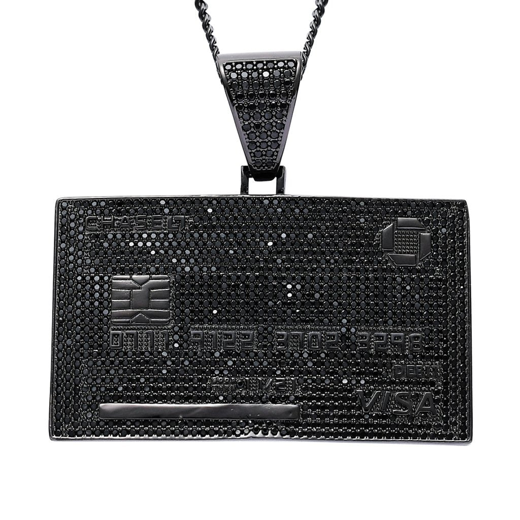 18K Gold-Plated Credit Card Bank card Iced Pendant