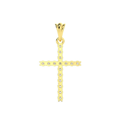 14K Gold 1.00 Carat Diamond Tennis Cross