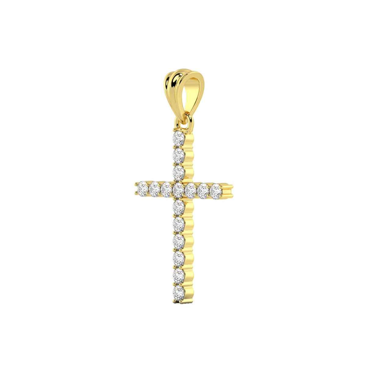 14K Gold 1.00 Carat Diamond Tennis Cross