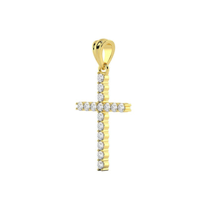 14K Gold 1.00 Carat Diamond Tennis Cross