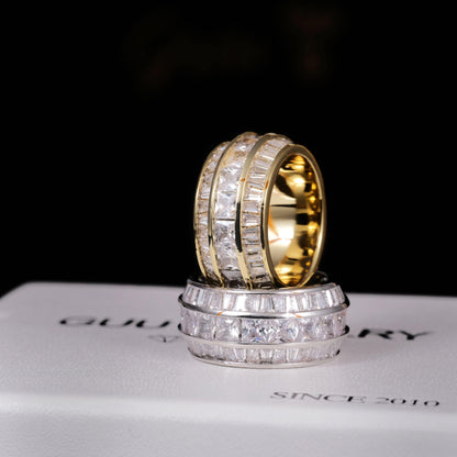 3 Layer Baguette Band Ring