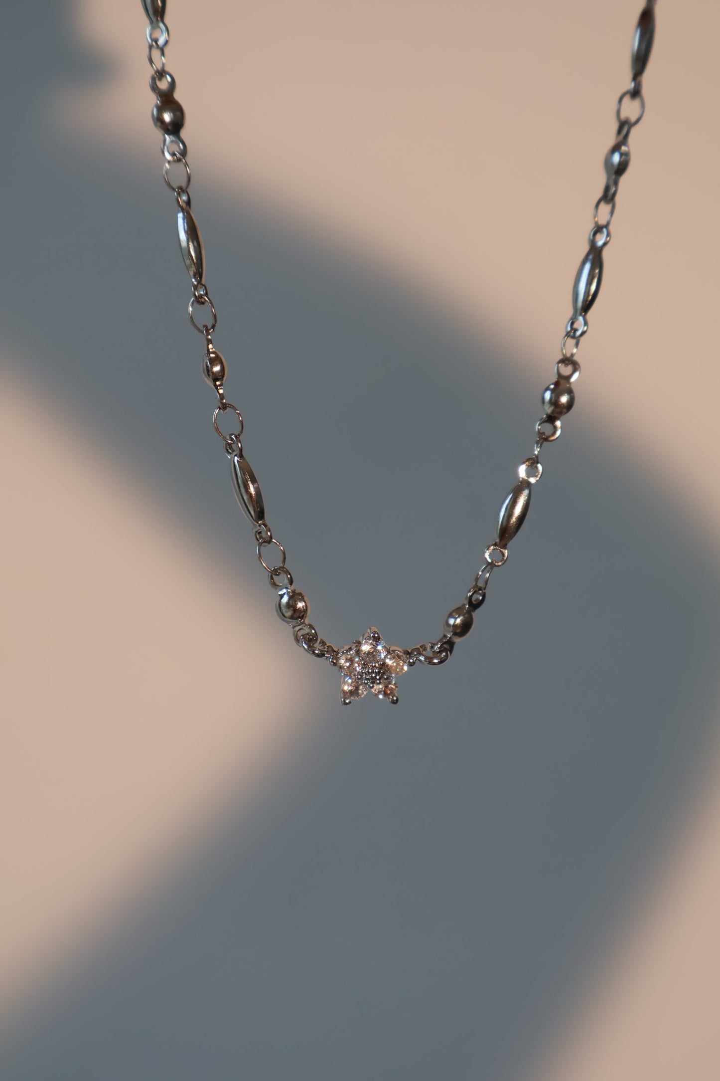 Palladium White Gold Plated Starlight Bloom Necklace