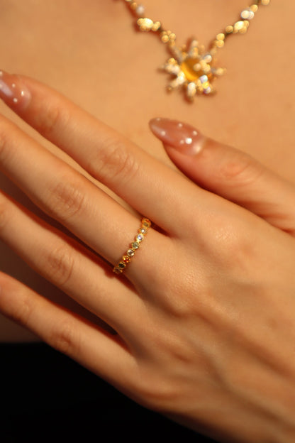18K Gold Vermeil Multi Color Ring