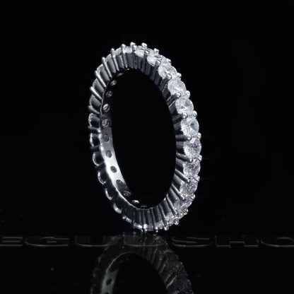 2mm Iced CZ Ripple Micro-inlay Ring