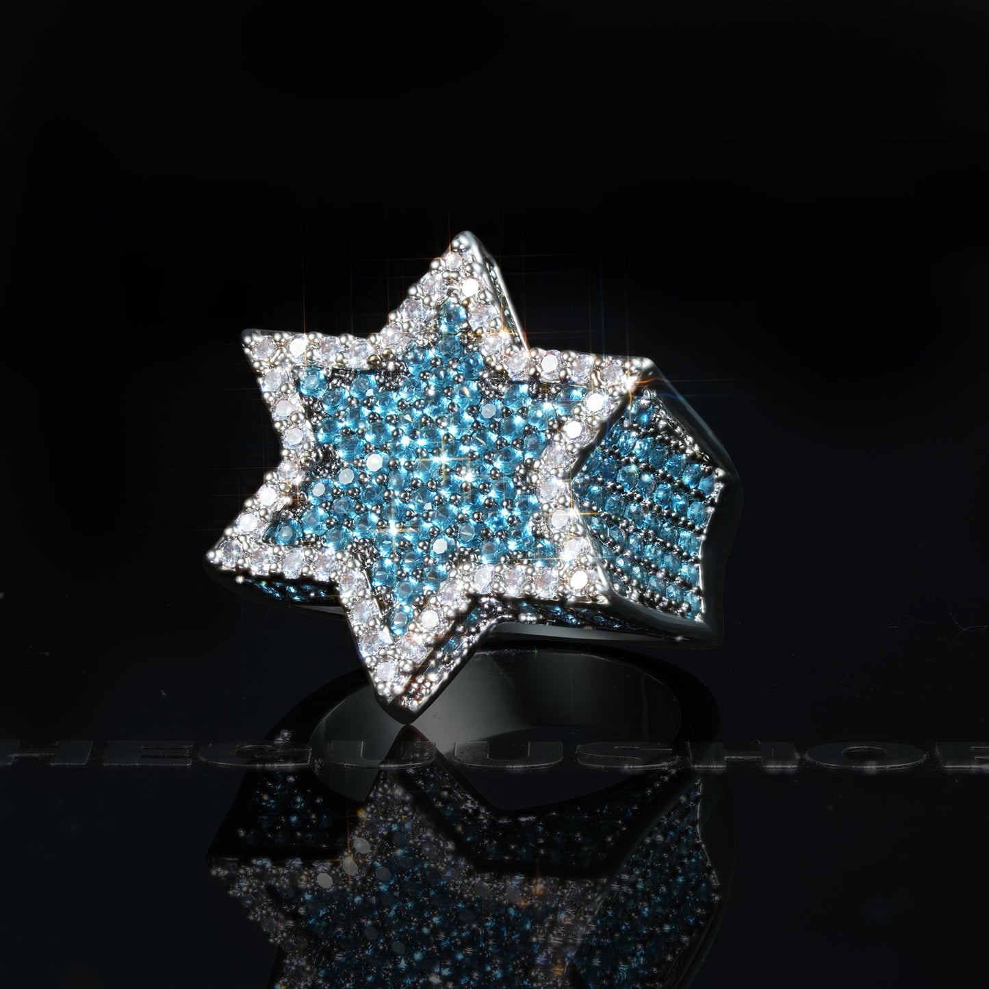 18K Gold-Plated Micro-inlay AAA CZ  Hexagon Franklin Ring