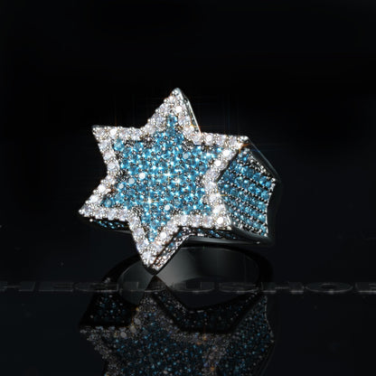18K Gold-Plated Micro-inlay AAA CZ  Hexagon Franklin Ring