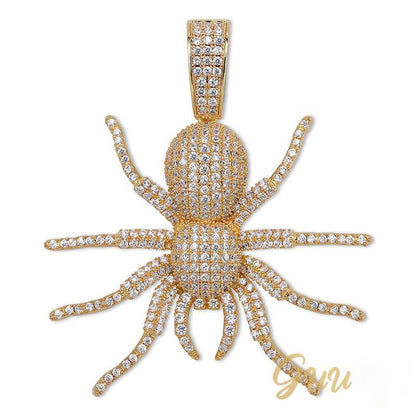 18K Gold-Plated AAA CZ Spider Pendant Necklace