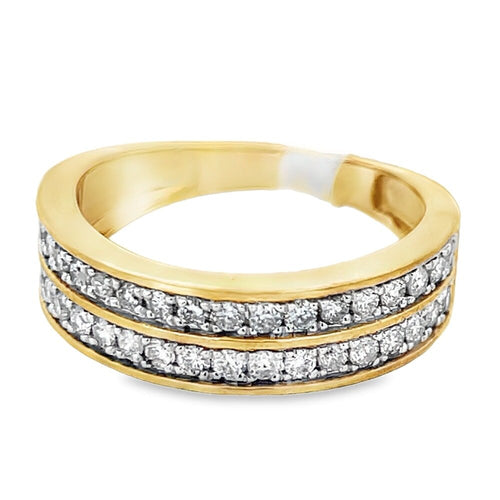 2 Row Band 1.00cttw Diamond Ring 10K Yellow Gold