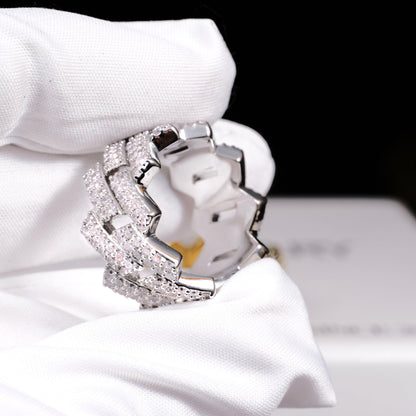 14MM Iced Prong Cuban Ring