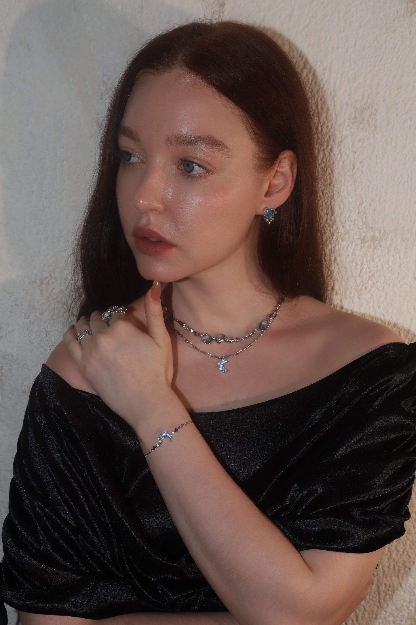 Moonstone Moon Star Jewelry Bundle