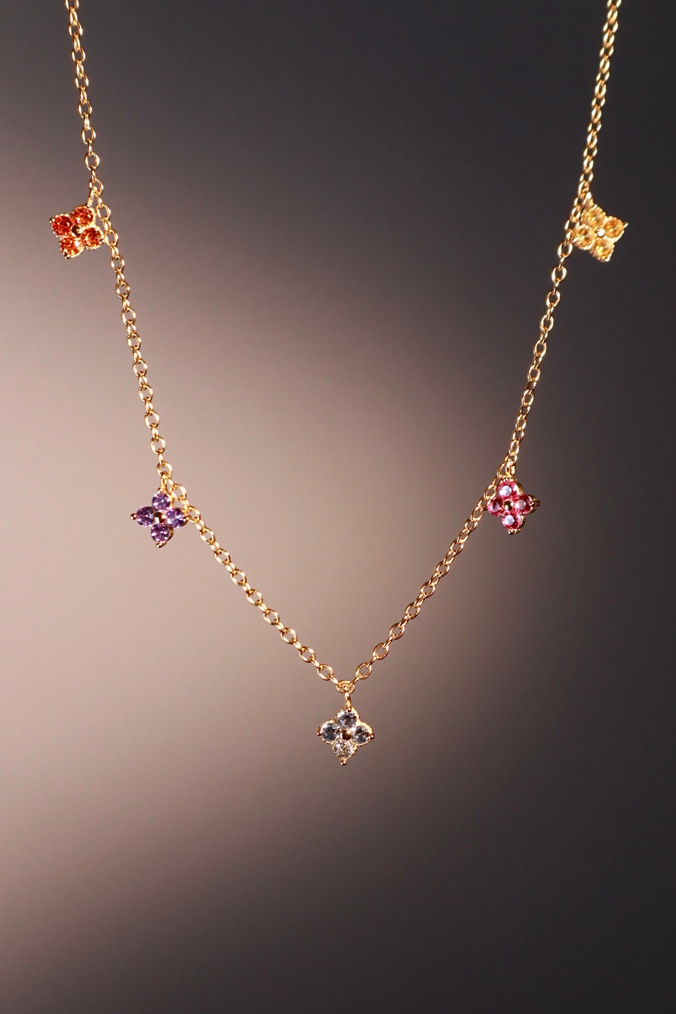 18K Gold Vermeil Color Petal Necklace