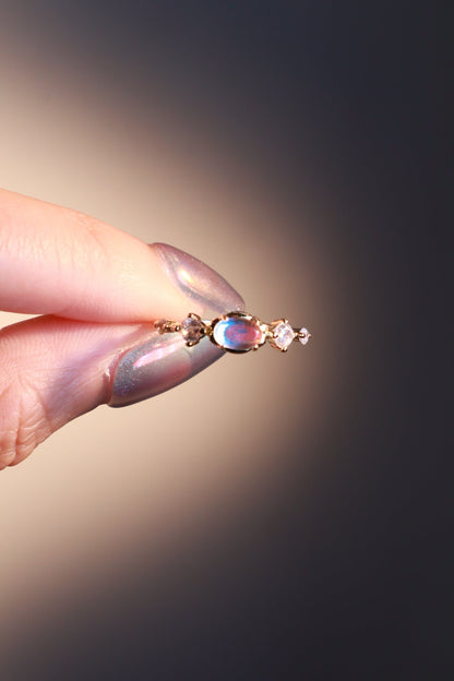 14K Real Gold Plated Blue Moonstone Ring