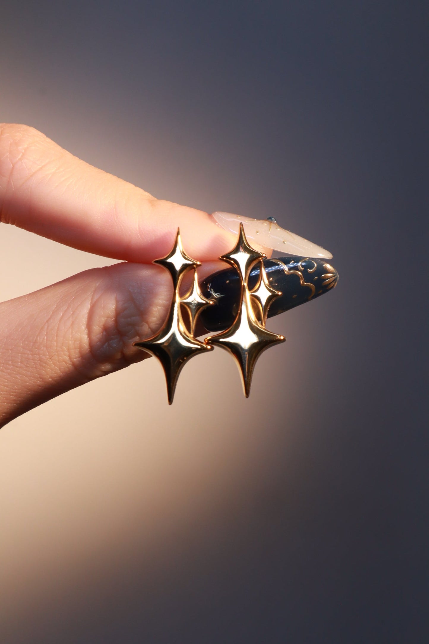 18K Gold Stainless Steel 3 in 1 Stars Earrings