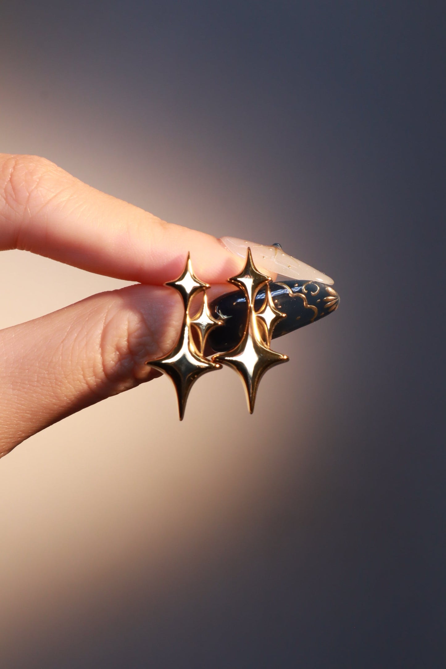 18K Gold Stainless Steel 3 in 1 Stars Earrings