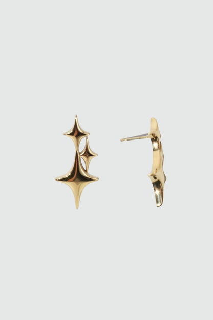 18K Gold Stainless Steel 3 in 1 Stars Earrings